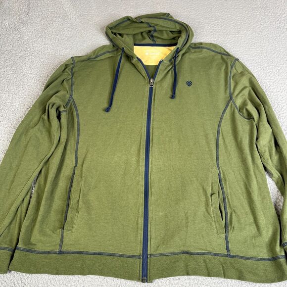 Coolibar Hoodie Sweatshirt Men Large Green UPF 50+ Jacket Sweater Sun Protection - Picture 1 of 11